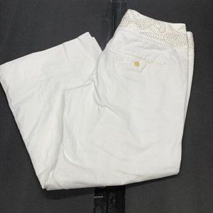 TOMMY HILFIGER WOMEN'S WHITE CAPRI LOW RISE EMBELLISHED PANTS SIZE 8